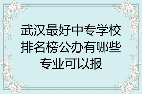 武汉最好中专学校排名榜公办有哪些专业可以报
