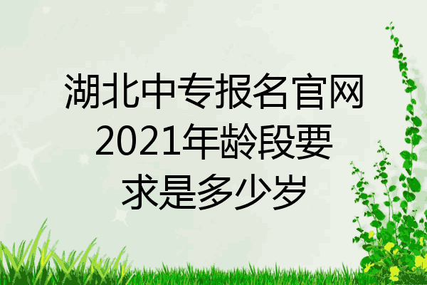湖北中专报名官网2021年龄段要求是多少岁