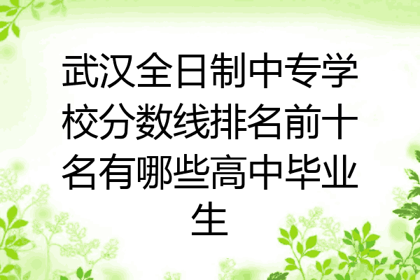 武汉全日制中专学校分数线排名前十名有哪些高中毕业生