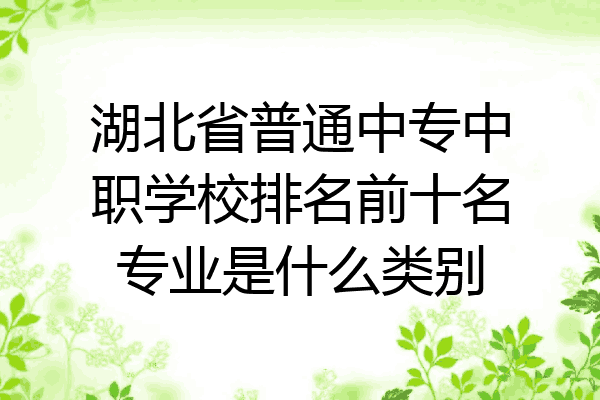 湖北省普通中专中职学校排名前十名专业是什么类别