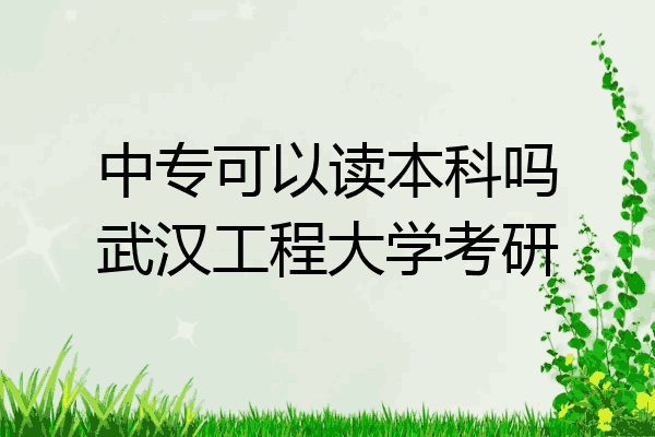中专可以读本科吗武汉工程大学考研