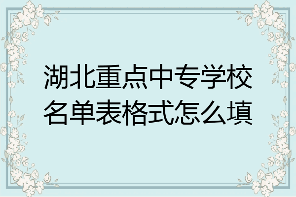 湖北重点中专学校名单表格式怎么填