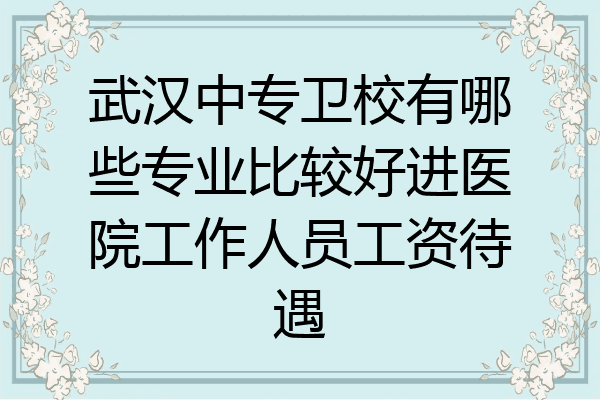 武汉中专卫校有哪些专业比较好进医院工作人员工资待遇
