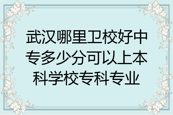 武汉哪里卫校好中专多少分可以上本科学校专科专业