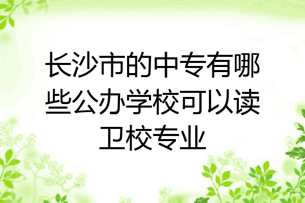 长沙市的中专有哪些公办学校可以读卫校专业