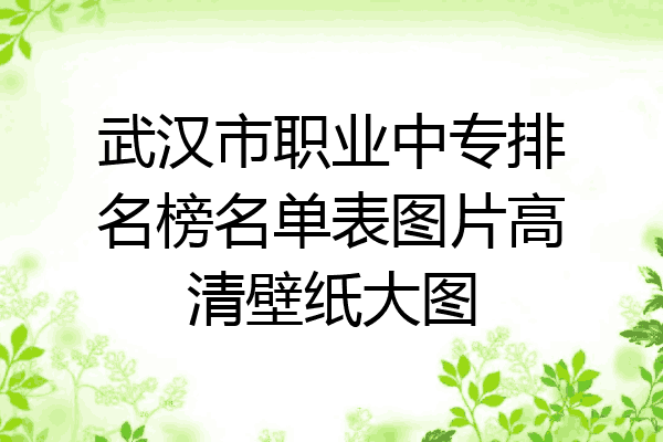 武汉市职业中专排名榜名单表图片高清壁纸大图
