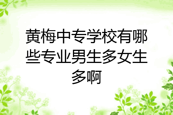 黄梅中专学校有哪些专业男生多女生多啊