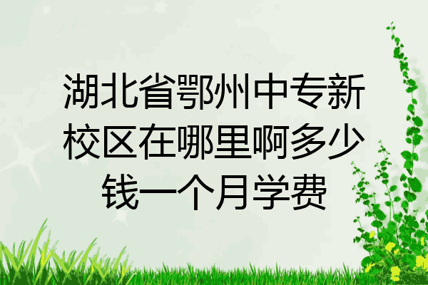 湖北省鄂州中专新校区在哪里啊多少钱一个月学费