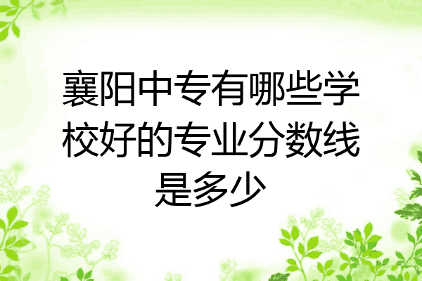 襄阳中专有哪些学校好的专业分数线是多少