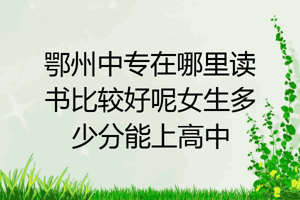 鄂州中专在哪里读书比较好呢女生多少分能上高中