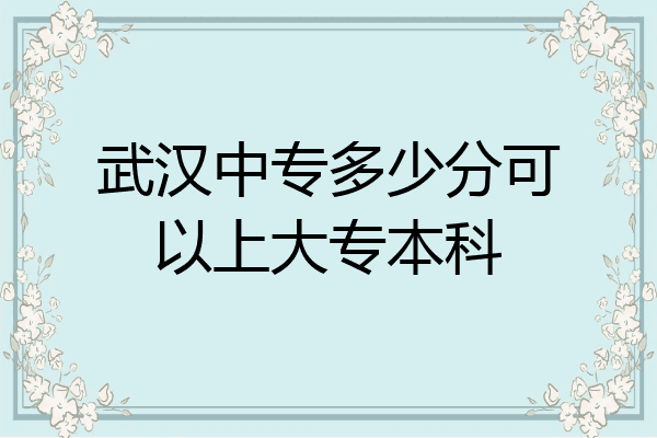 武汉中专多少分可以上大专本科