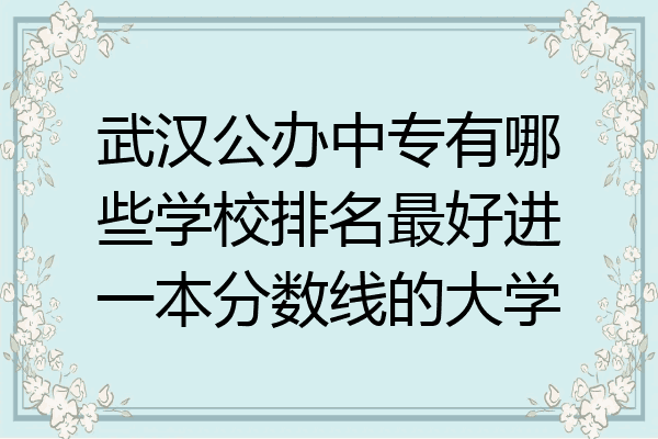武汉公办中专有哪些学校排名最好进一本分数线的大学