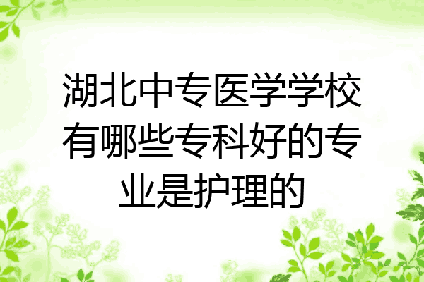 湖北中专医学学校有哪些专科好的专业是护理的