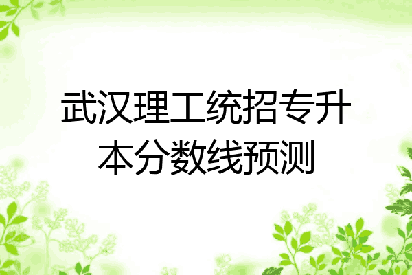 武汉理工统招专升本分数线预测