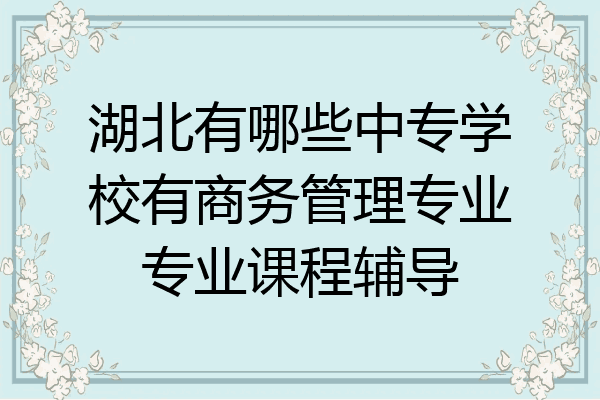 湖北有哪些中专学校有商务管理专业专业课程辅导