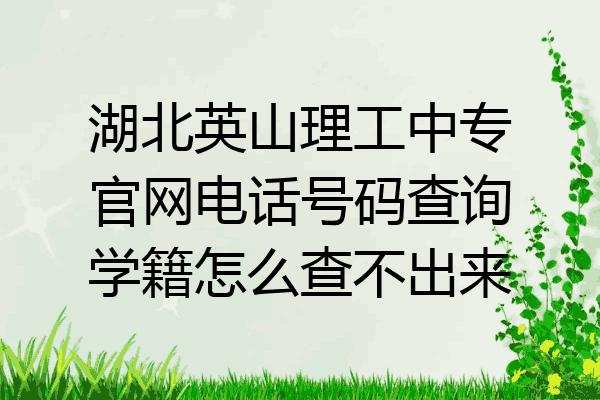 湖北英山理工中专官网电话号码查询学籍怎么查不出来