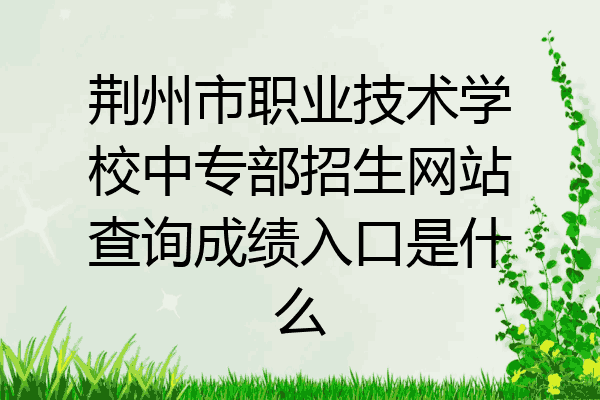 荆州市职业技术学校中专部招生网站查询成绩入口是什么