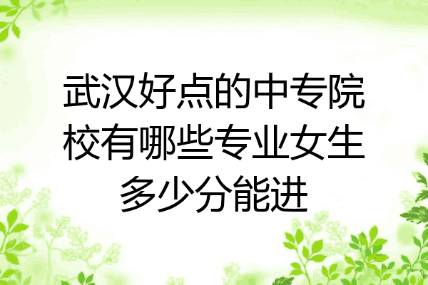 武汉好点的中专院校有哪些专业女生多少分能进