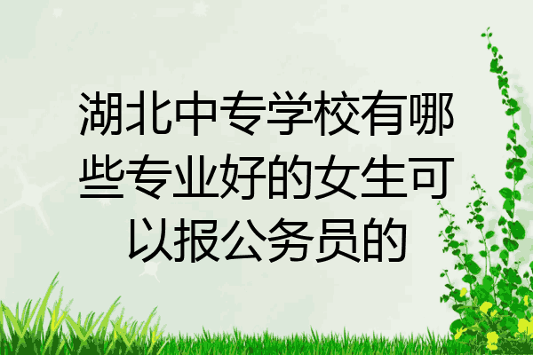 湖北中专学校有哪些专业好的女生可以报公务员的