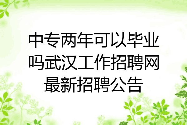 中专两年可以毕业吗武汉工作招聘网最新招聘公告