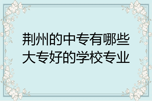 荆州的中专有哪些大专好的学校专业