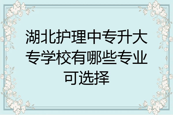湖北护理中专升大专学校有哪些专业可选择