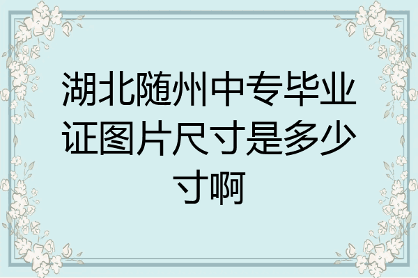 湖北随州中专毕业证图片尺寸是多少寸啊