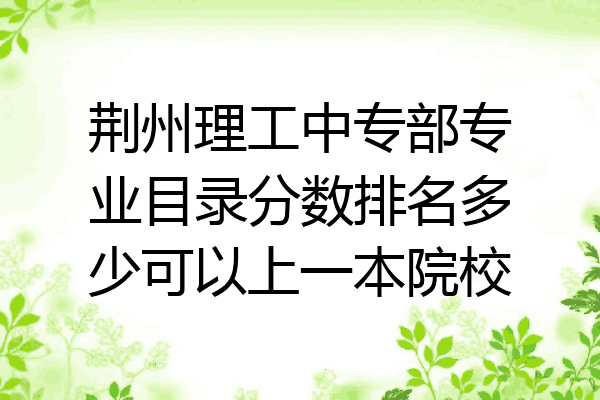 荆州理工中专部专业目录分数排名多少可以上一本院校