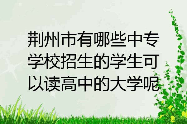荆州市有哪些中专学校招生的学生可以读高中的大学呢