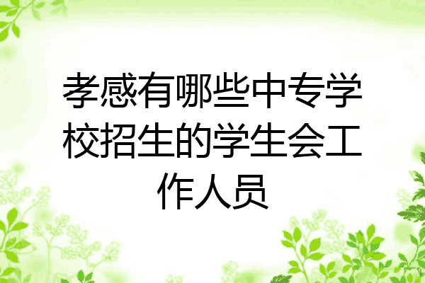 孝感有哪些中专学校招生的学生会工作人员
