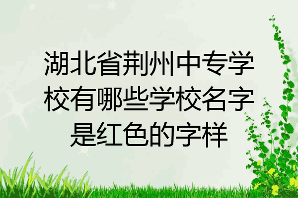 湖北省荆州中专学校有哪些学校名字是红色的字样