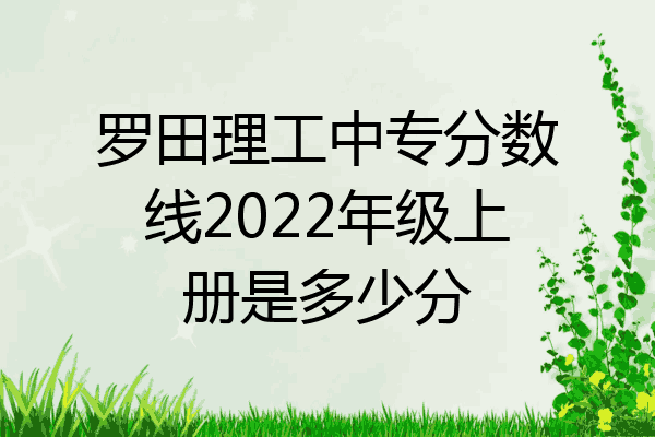 罗田理工中专分数线2022年级上册是多少分