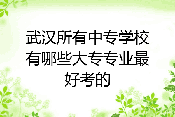 武汉所有中专学校有哪些大专专业最好考的