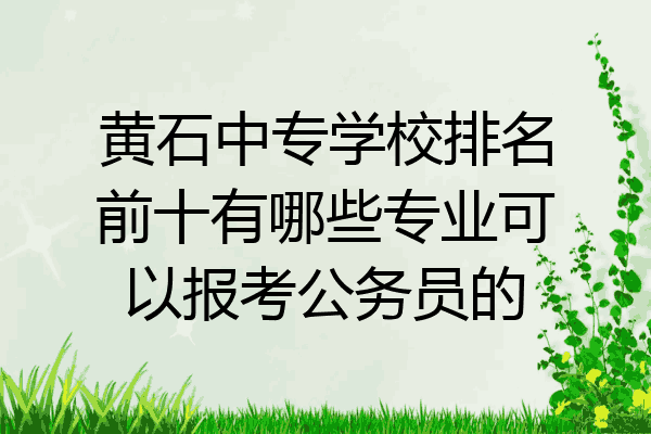 黄石中专学校排名前十有哪些专业可以报考公务员的