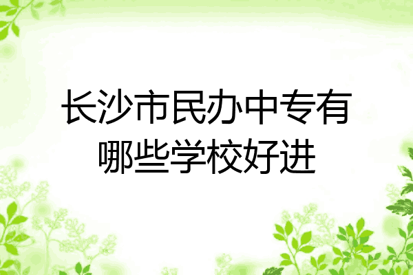 长沙市民办中专有哪些学校好进