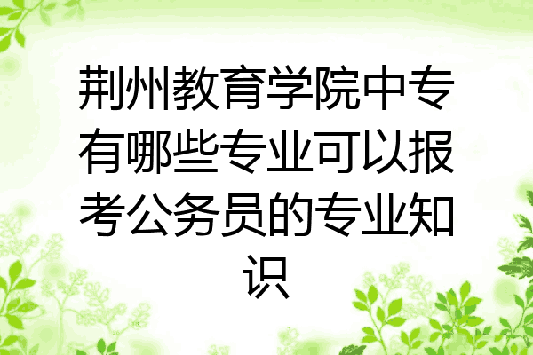 荆州教育学院中专有哪些专业可以报考公务员的专业知识