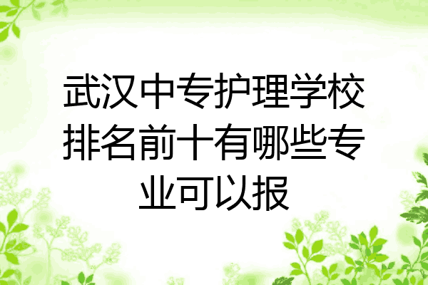 武汉中专护理学校排名前十有哪些专业可以报
