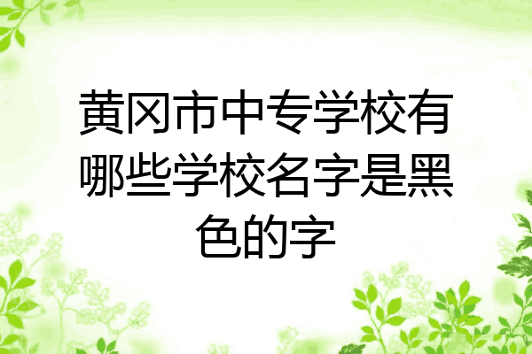黄冈市中专学校有哪些学校名字是黑色的字