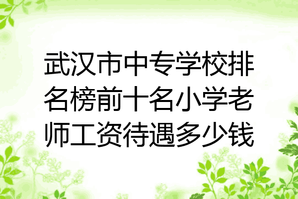 武汉市中专学校排名榜前十名小学老师工资待遇多少钱