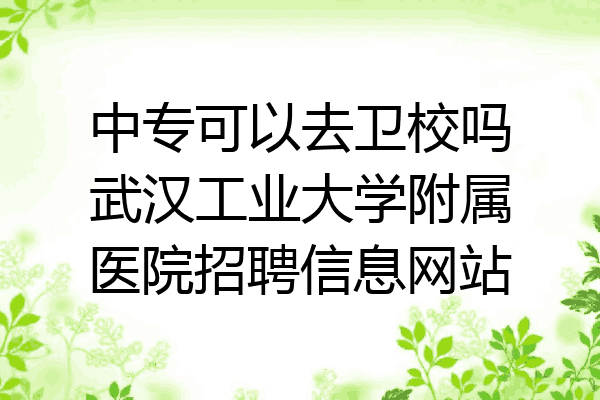 中专可以去卫校吗武汉工业大学附属医院招聘信息网站