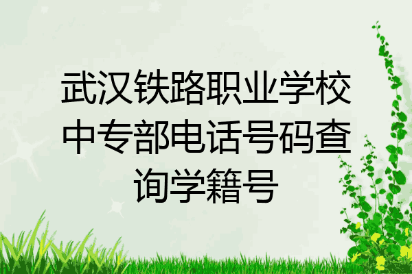 武汉铁路职业学校中专部电话号码查询学籍号