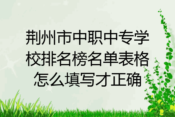 荆州市中职中专学校排名榜名单表格怎么填写才正确