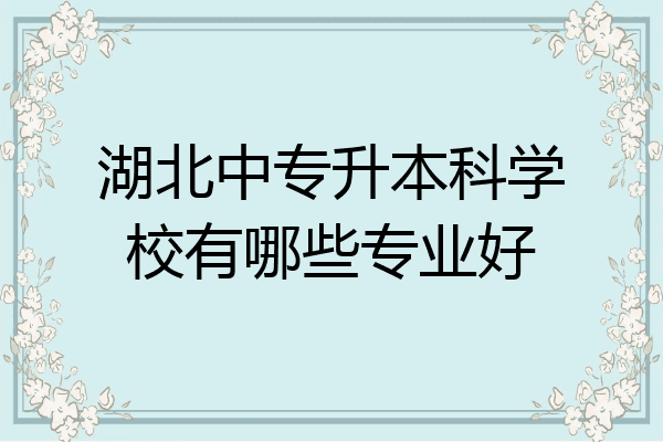 湖北中专升本科学校有哪些专业好