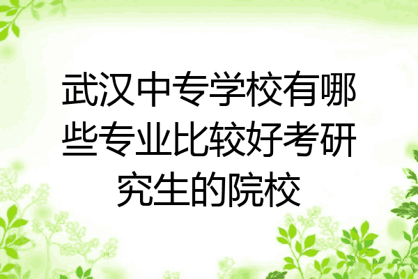 武汉中专学校有哪些专业比较好考研究生的院校