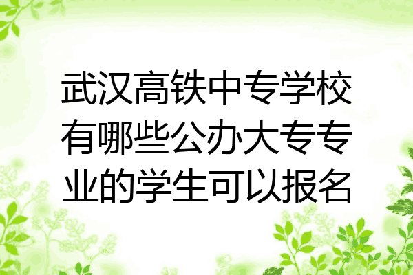 武汉高铁中专学校有哪些公办大专专业的学生可以报名