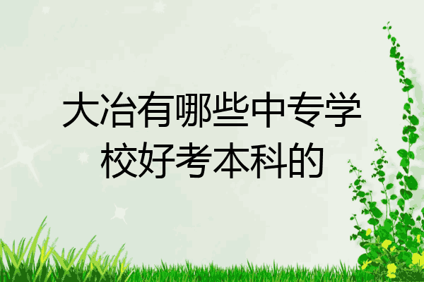 大冶有哪些中专学校好考本科的