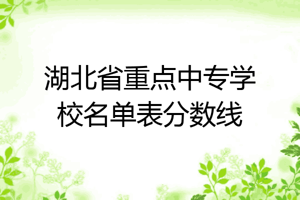 湖北省重点中专学校名单表分数线