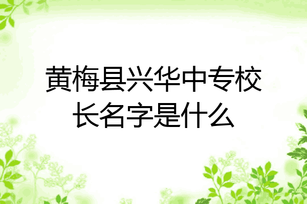 黄梅县兴华中专校长名字是什么