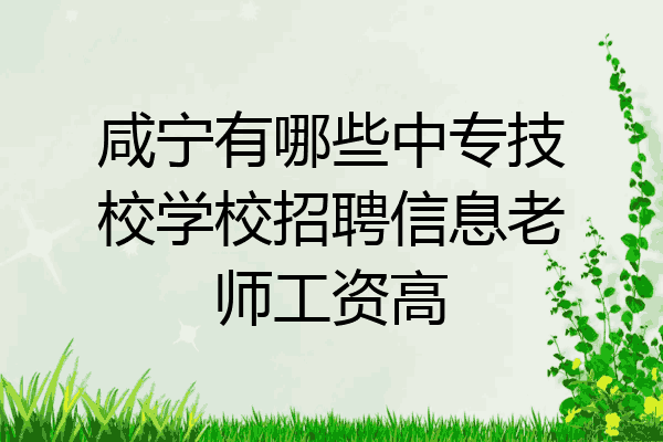 咸宁有哪些中专技校学校招聘信息老师工资高