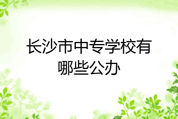 长沙市中专学校有哪些公办